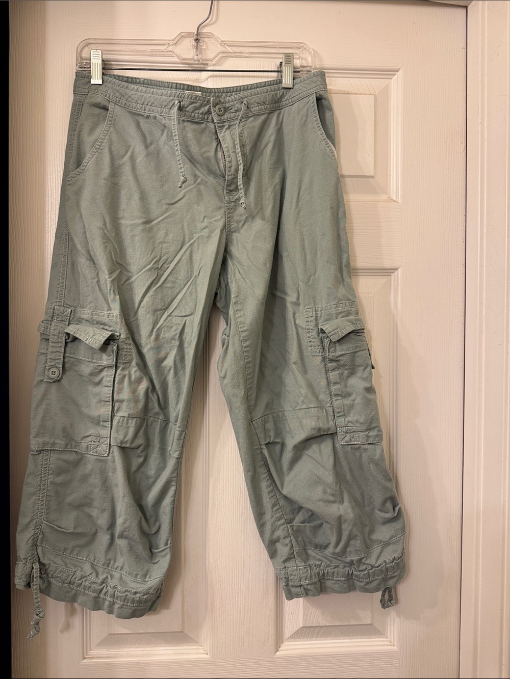 Women’s Sage light blue/green Cargo Capris - Casual Utility Pants